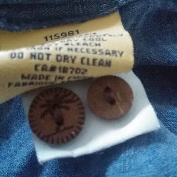 BOUNDARY Bay 100% Silk w Coconut Buttons Oversized Button Up Short Sleeve Shirt - Picture 13 of 13